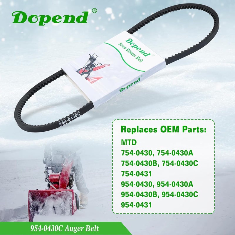 Dopend 954-0430C Auger Belt 3/8’’ x 35’’ for Troy Bilt, Cub Cadet, MTD Snowblower Parts, Replaces 754-0430, 754-0430A, 754-0430B, 754-0430C, 754-0431, 954-0430, 954-0430A, 954-0430B, 954-0431 - Image 3